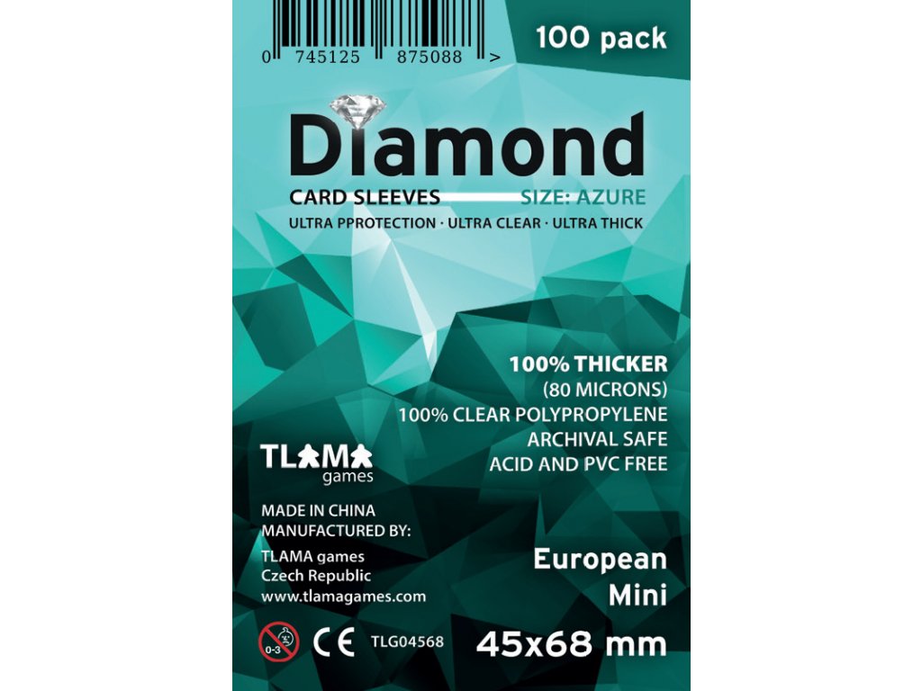 Card sleeves Diamond Azure: European Mini 45x68 – WOODNEQ