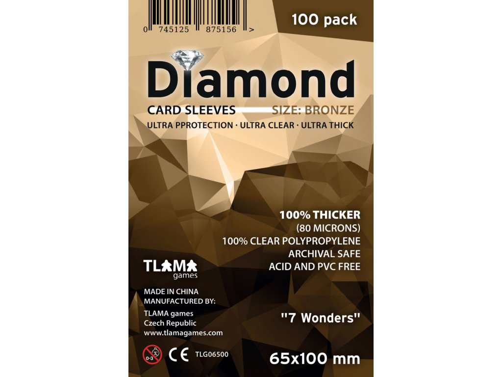 65 x 100 card sleeves Card sleeves Diamond Bronze: 7 Wonders 65x100 – WOODNEQ