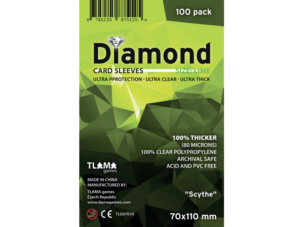 70x110 card sleeves Card sleeves Diamond Lime: Scythe 70x110