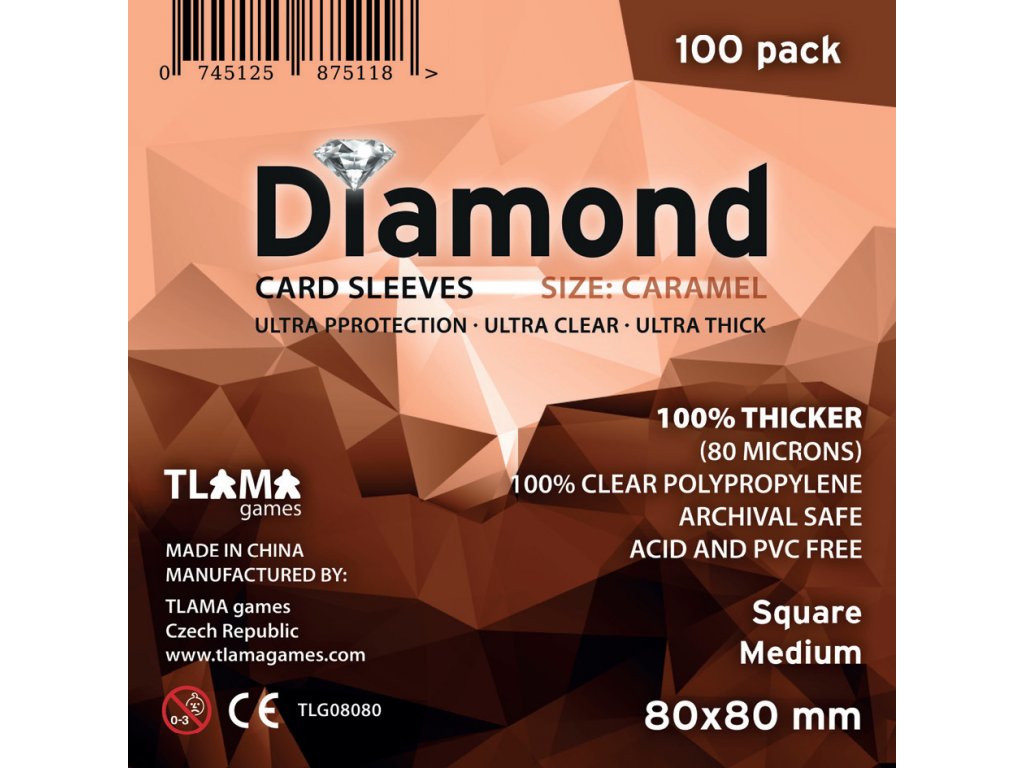 Card sleeves Diamond Caramel: Square Medium 80x80 – WOODNEQ