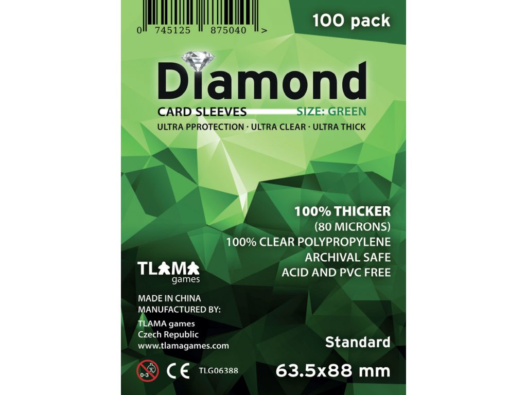 Obaly na karty Diamond Green: Standard 63,5x88